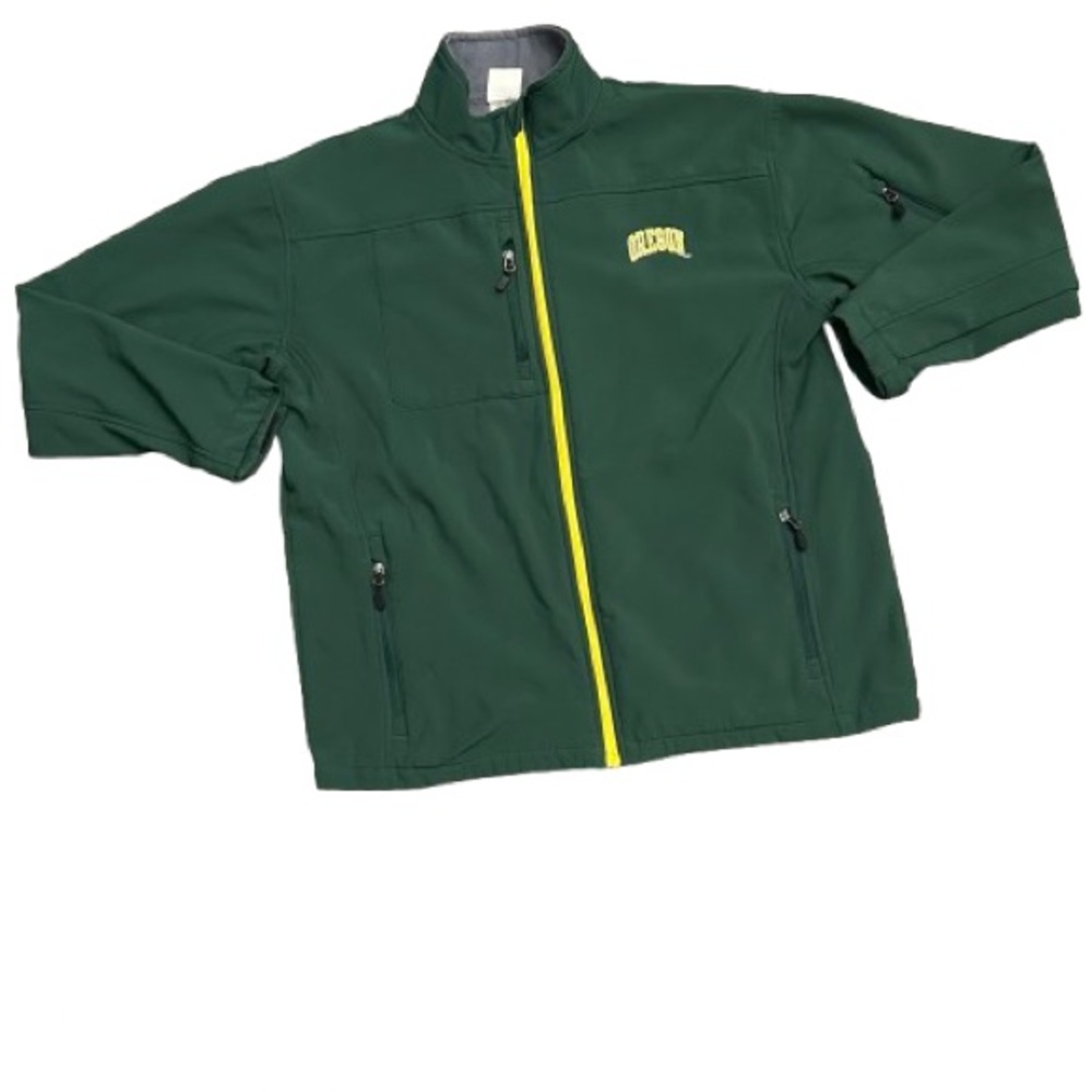 Oregon Ducks College Gear Full Zip Soft Shell Green/Yellow Jacket Men's Size XL
